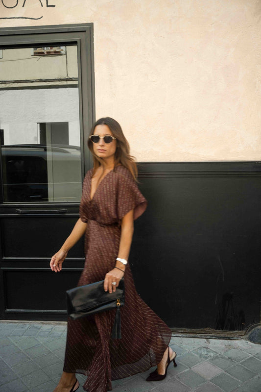 Vestido GAIA Estampado Teja - BIMANI