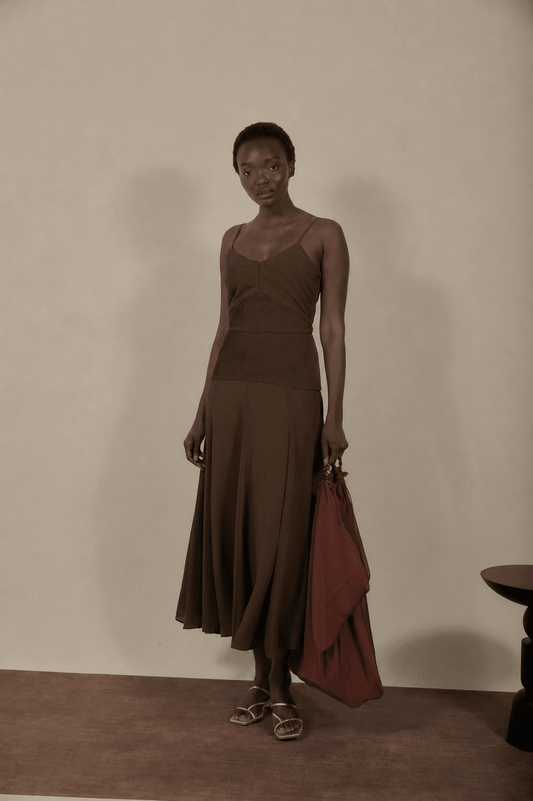Vestido MOULIN Marrón Cacao - BIMANI