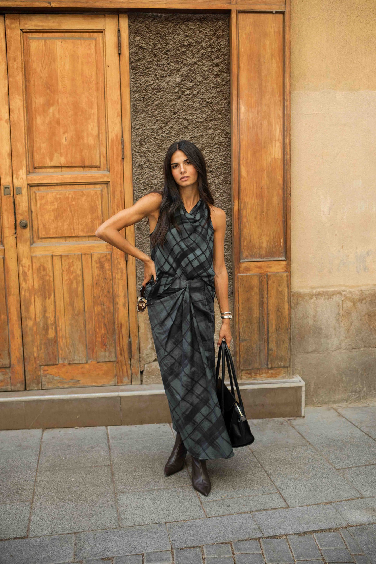FAYE Plaid Skirt Blue