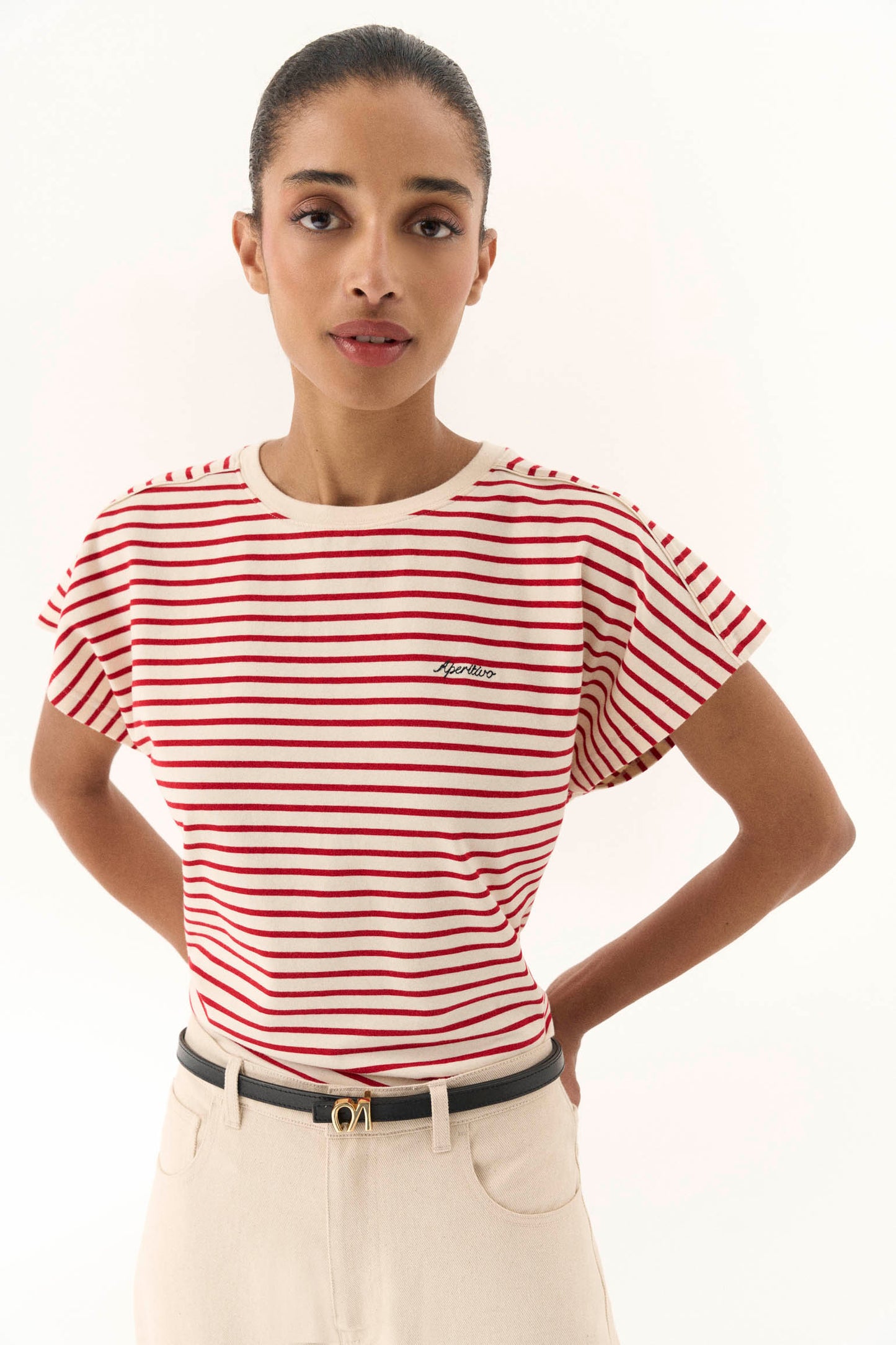 Camiseta APERITIVO Rayas Granate - BIMANI