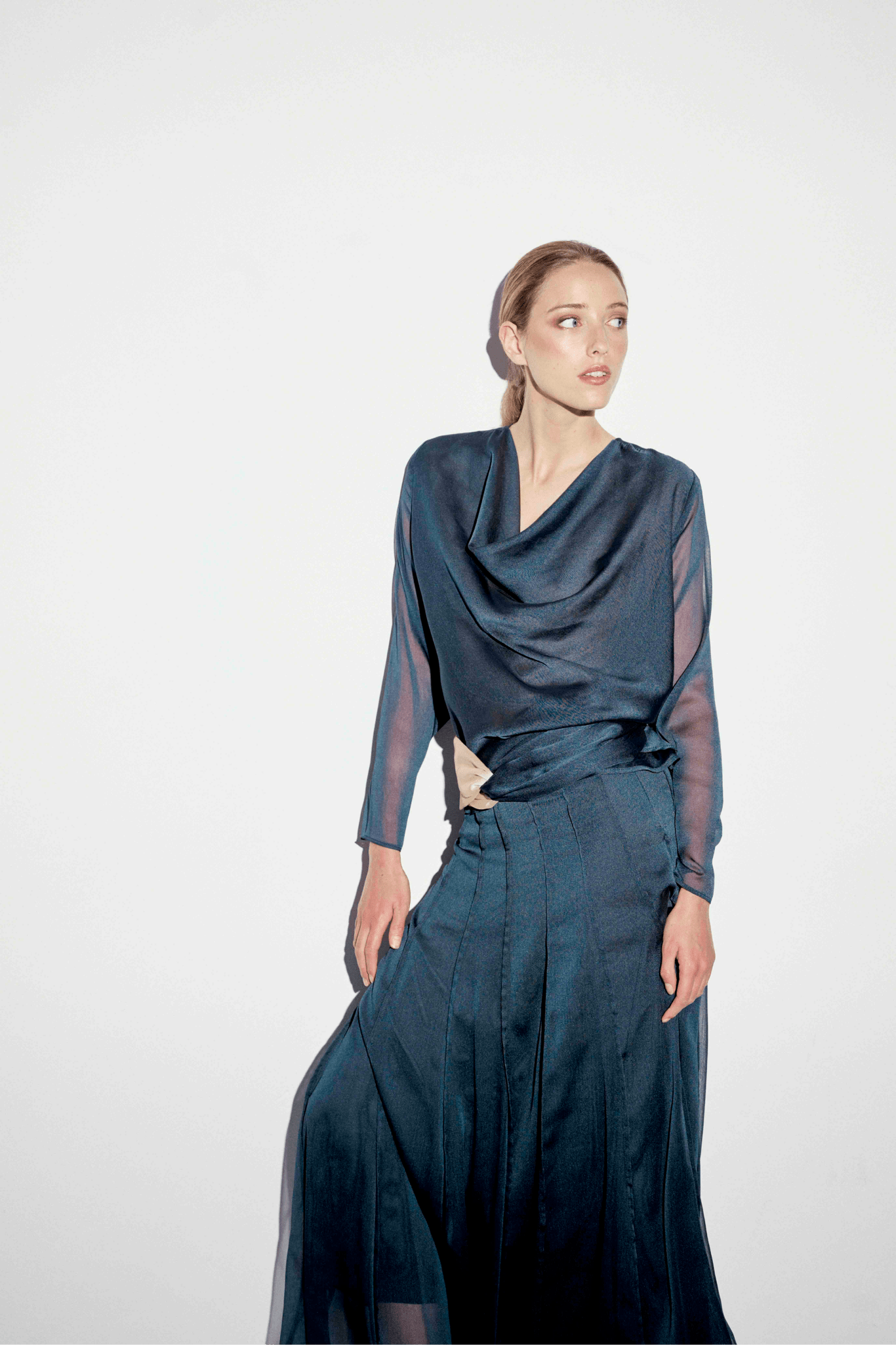 Blusa HELIANE Azul Petróleo - BIMANI