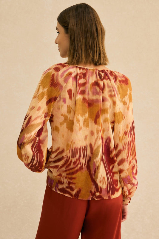 Blusa JONDAL Estampado Mostaza - BIMANI