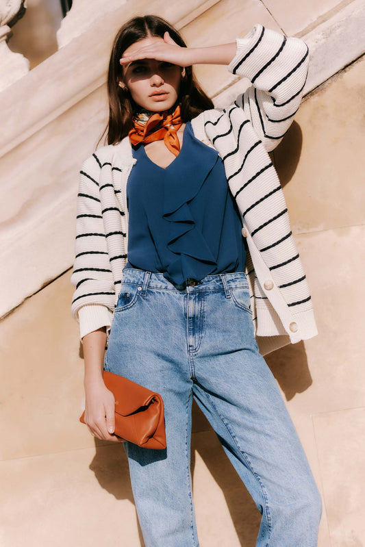 Blusa LIORA Azul Cantábrico - BIMANI