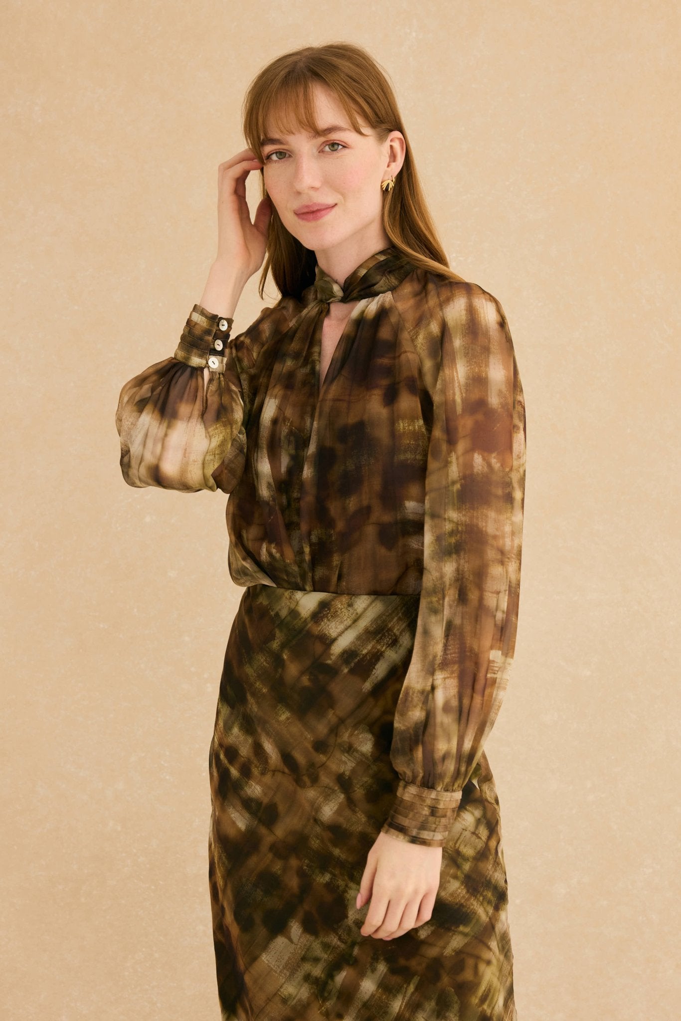 Blusa VIOLETTE Estampado Khaki - BIMANI