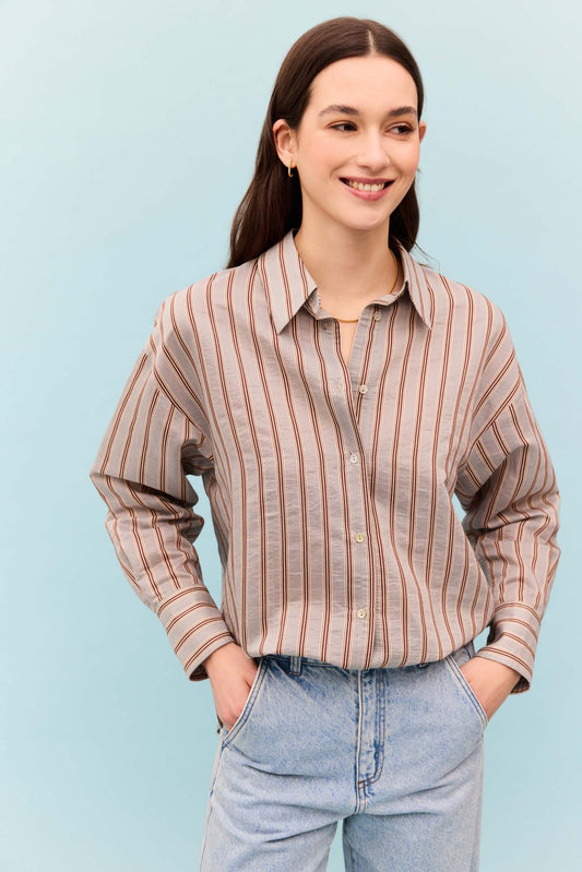 Camisa LIRIA Rayas Azul - BIMANI