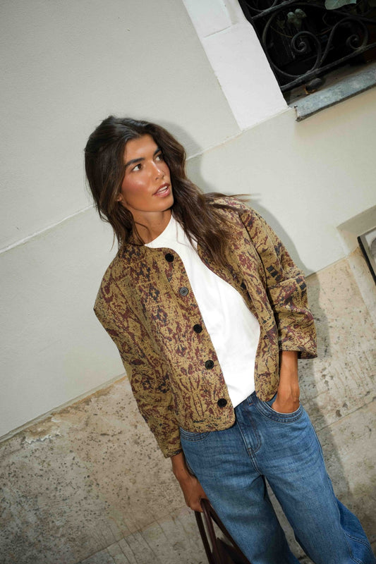 Chaqueta NOELLE Estampado Khaki - BIMANI