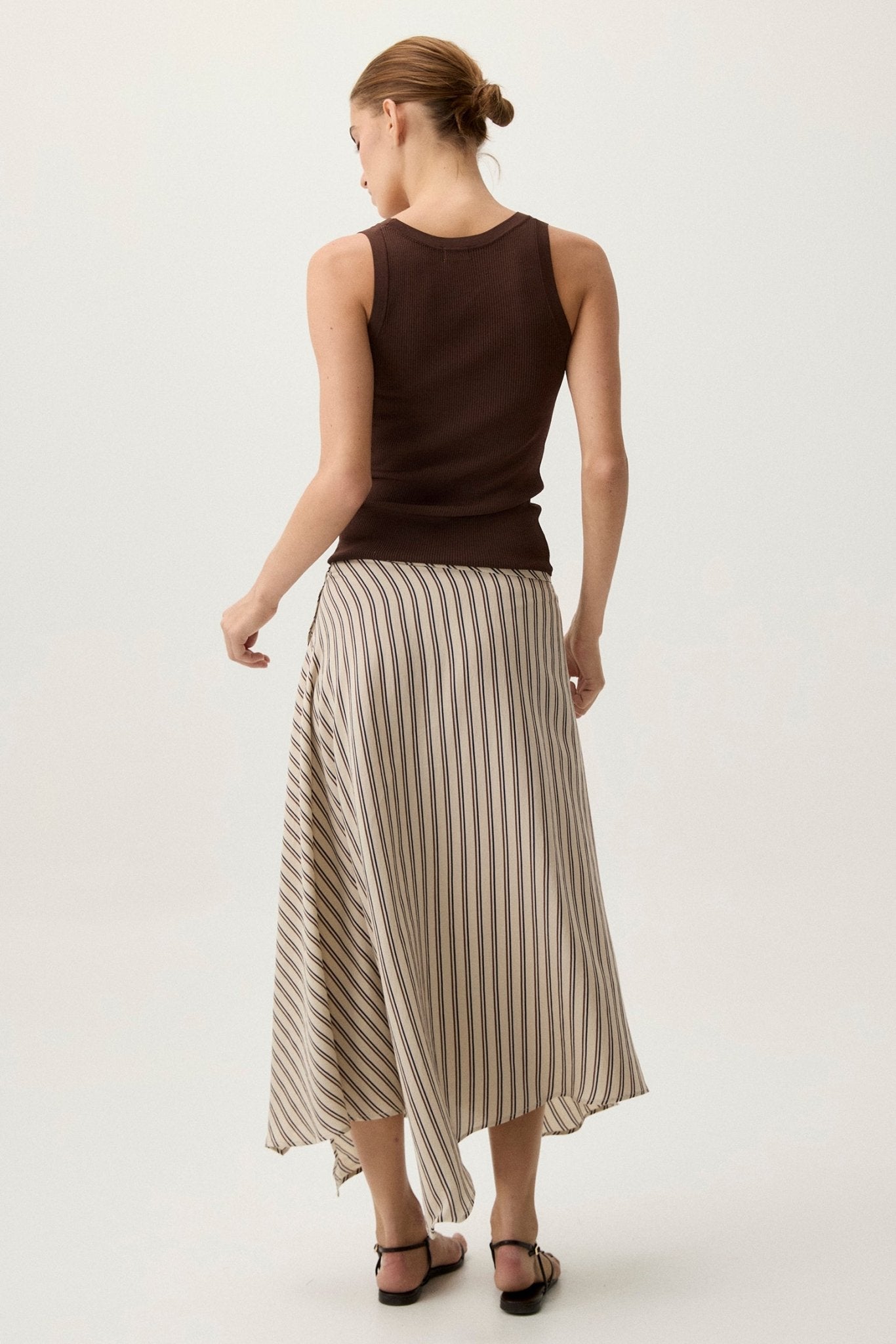 Falda AVEL Rayas Beige - BIMANI