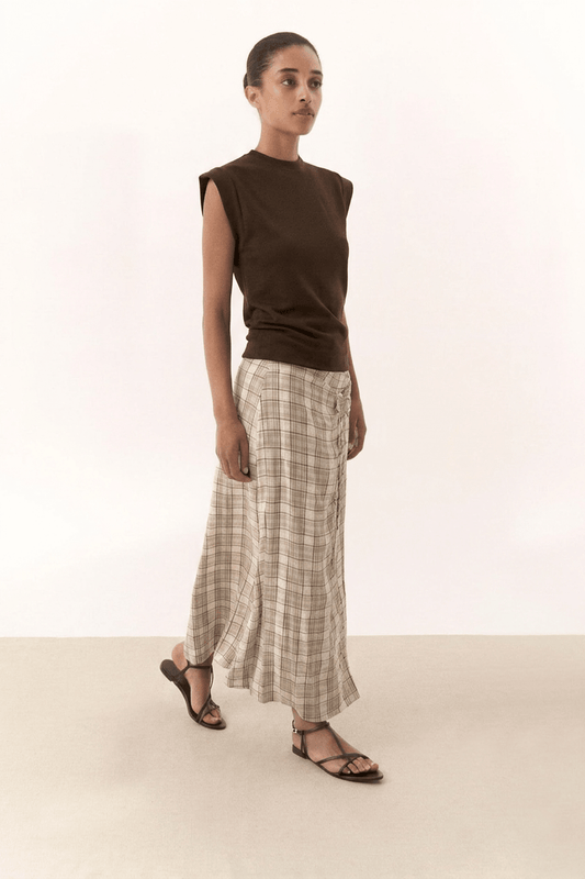 Falda BELLARIA Cuadros Camel - BIMANI