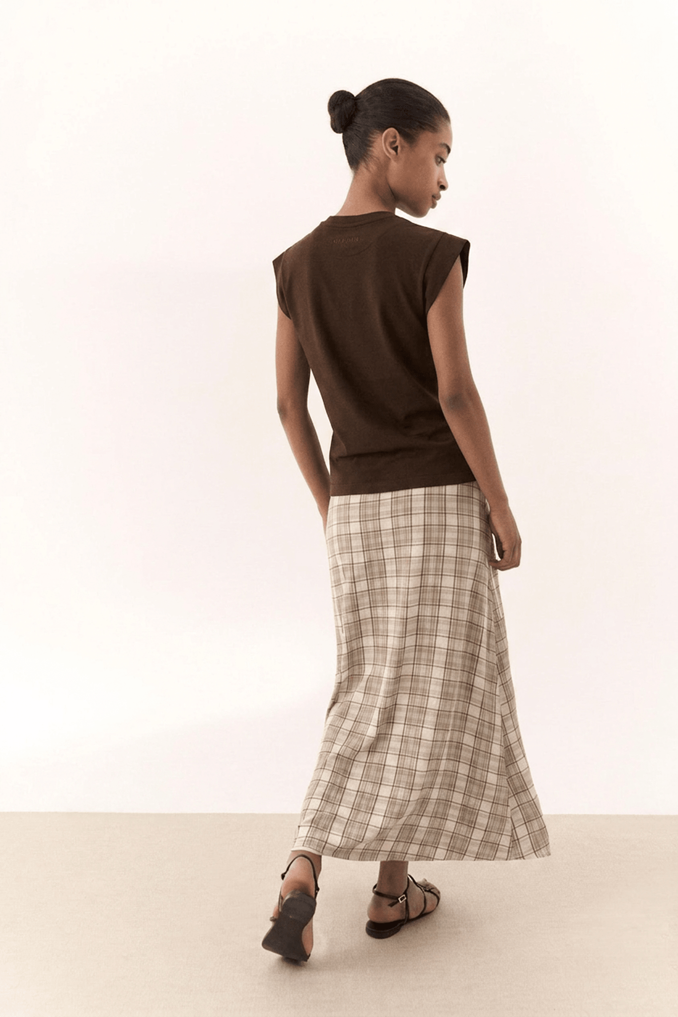 Falda BELLARIA Cuadros Camel - BIMANI