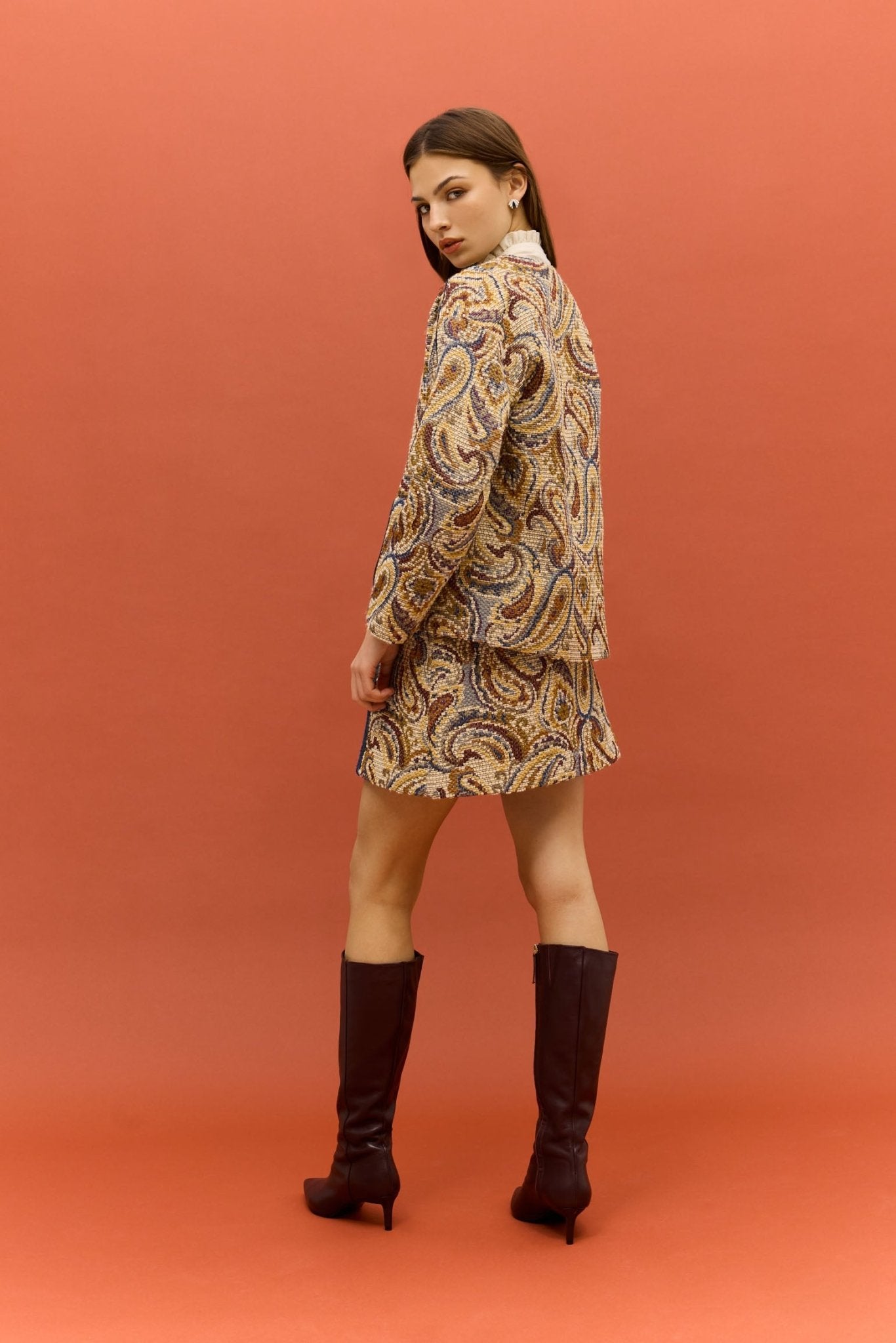 Falda MABEL Estampado Beige - BIMANI
