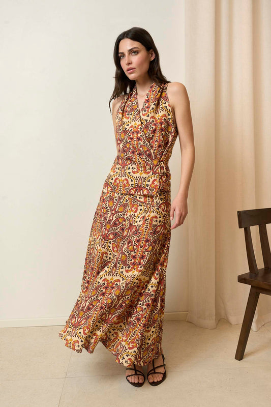 Falda SOLÉ Estampado Mocca - BIMANI