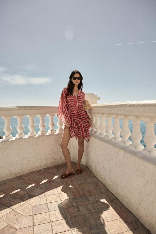 Kaftan LORENZA Print Red - BIMANI