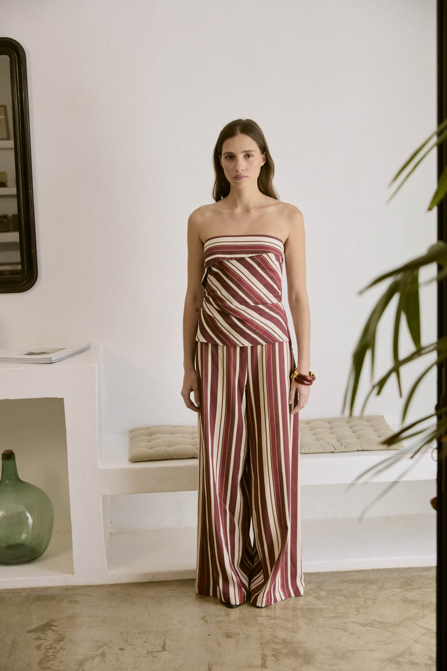 Top ODINE Rayas Granate - BIMANI