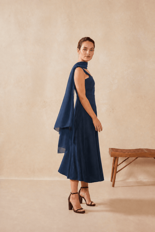 Vestido CIBELINA Azul Cantábrico - BIMANI