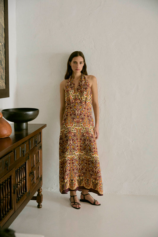 Vestido GRESIA Estampado Mocca - BIMANI
