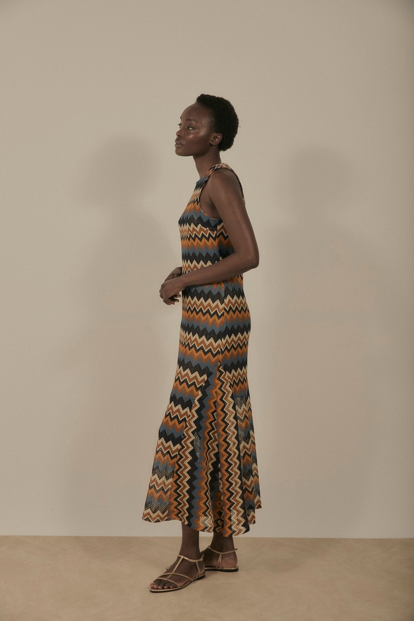 Vestido MIMOSE Rayas Teja - BIMANI
